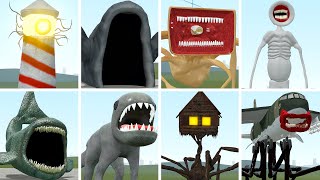 ALL GIANT TREVOR HENDERSON Megahorn Sea Eater House Head Lighthouse Monster Behemoth In Gmod [upl. by Conlon]