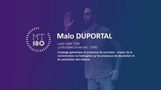 Ma thèse en 180 secondes 2019  Malo Duportal [upl. by Zzaj]