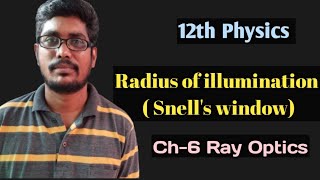 Radius of illumination  Snells window  ch6  Ray Optics  Inbaraj Sir  தமிழ் [upl. by Hercules]