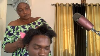 ASMR Scalp Check Shea Butter Greasing Head Massage  Scalp Scratching Natural Sound  No Talking [upl. by Adaha]