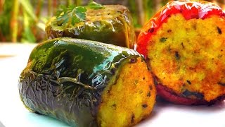 Indische gefüllte Paprika  Vegan Vegetarisches Rezept [upl. by Euqinobe]