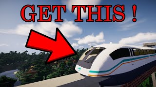 Minecraft Maglev Tutorial  How To Install Minecraft Maglev Train  Real Train Mod [upl. by Nerhtak54]