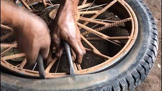 Replacement of new motorcycle tires foryou machine moto fyp viral viralvideo videos [upl. by Htilil]