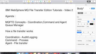 IBM WebSphere MQ File Transfer Edition  WMQFTE   Basic Concepts  Video 2 [upl. by Dre]