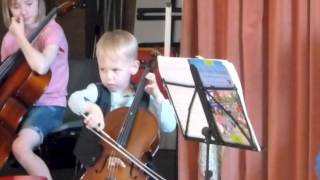 4 year old playing Allegro Suzuki Book 1 [upl. by Zarla]