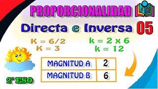 TEMA 5 💥 TABLAS de PROPORCIONALIDAD DIRECTA e INVERSA [upl. by Azrim921]