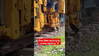 Rail free joint packing by unimat machine rail tampering by unimat machine indian railway shorts [upl. by Jez]