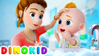 Wash Your Hands and Face Song  Healthy Habits For Kids by Dinokid Nursery Rhymes [upl. by Farnsworth410]