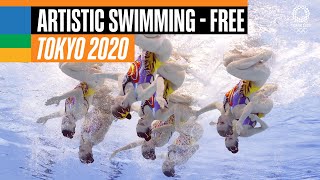 Artistic Swimming  Team Free Routine  ROC  Tokyo 2020 Replays [upl. by Ambrosane]