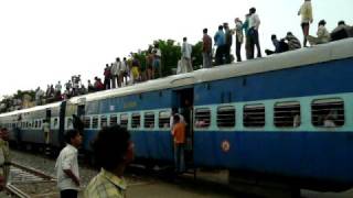 Indian Train  Crazy train full of people on the roof [upl. by Phaidra]