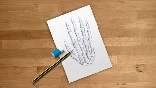 How To DRAW A SKELETON HAND Simple Guide [upl. by Roanna]