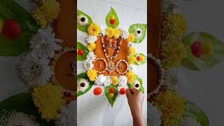 simple haldi kunku decorationindianart art rangoli youtubeshorts rangolidesigns [upl. by Llenrev]