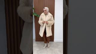 Biri üşümek mi dedi Görünüşüyle içimizi ısıtacak bir kaban keşfetteyiz keşfet hijabfashion [upl. by Ayila]