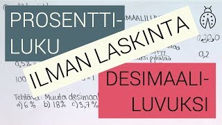 Prosenttiluku desimaaliluvuksi ilman laskinta 😎  Matikkapirkko [upl. by Maridel]