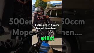 Keine gute Idee😬 500ccm motorrad moped 50ccm motovlog sherco comedy [upl. by Anaiad991]