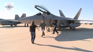 F22 Raptors  27th Fighter Squadron Returns to Langley [upl. by Rexford]