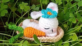 CONEJITO DORMIDO 🐰 Recuerdo o Souvenir Ideal para Eventos Infantiles 👶 Paso a Paso en Crochet Parte1 [upl. by Ennyroc]