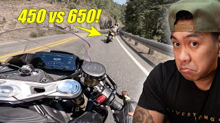 CFMOTO 450SS VS BIGGER AND FASTER SPORT BIKES [upl. by Shayn]