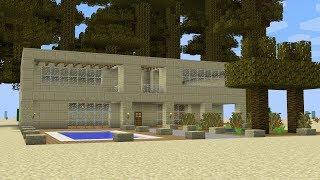 Minecraft  How to build a modern sandstone house [upl. by Aihsemaj162]