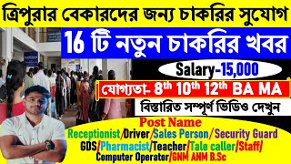 Tripura Private Job News Today  8th 10th 12th Pass job vacancy  Tripura new job notification 2024 [upl. by Auburn]