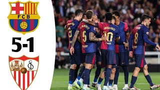 Barcelona vs Seveilla 51 Highlights résumé [upl. by Inalem10]