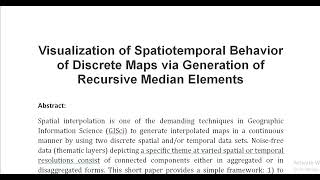 Visualization of Spatiotemporal Behavior of Discrete Maps via Generation of Recursive Median Element [upl. by Azirb]