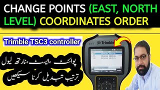 how to change coordinate order point setting east north level in trimble TSC3 controller amp GPS [upl. by Eelannej834]