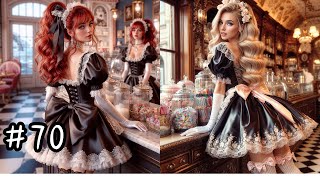 Satin French Maids Petticoats Frills Ribbons amp Ruffles 1440p frenchmaid satindress [upl. by Aklam]