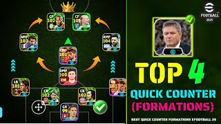 Top 4 Quick Counter Best Formation eFootball 2025 🔥  Best Quick Counter Formation In eFootball 2025 [upl. by Atinrahc]