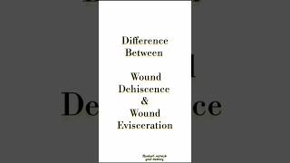 Difference between Wound Dehiscence amp Wound Evisceration [upl. by Say]