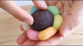 How to make Japanese Traditional Sweets Wagashi Nerikiri Temari Ball 【Edible Clay】 [upl. by Wampler]