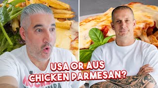 Italian Chef Reacts to Andy Cooks USA vs Australia Chicken Parmigiana  Which Will Win [upl. by Loomis643]