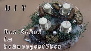 Weihnachtsdeko🎇 DIY  Der Schal im Schneegestöber Adventskranz selber machen [upl. by Aihsercal]