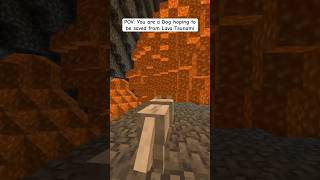 Dog is saved from a Lava Tsunami in Minecraft minecraft [upl. by Lamoree]