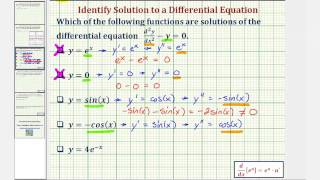 Ex Determine Which Function is a Solution to a Second Order Differential Equation [upl. by Eward]