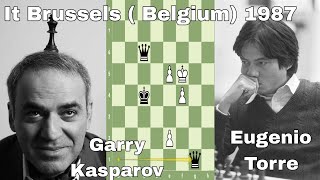 Eugenio Torre Vs Garry Kasparov It Brussels  Belgium 1987 [upl. by Champaigne]