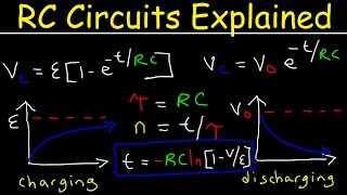 RC Circuits Physics Problems Time Constant Explained Capacitor Charging and Discharging [upl. by Ullman850]