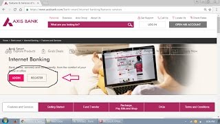 Axis Banking Internet Banking Register Step By Step [upl. by Pas238]