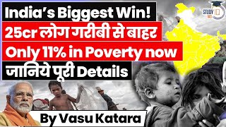 How India is Wining Poverty Niti Aayog Report  India Poverty Reduction  UPSC GS3 [upl. by Novia333]