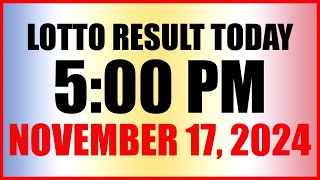 Lotto Result Today 5pm November 17 2024 Swertres Ez2 Pcso [upl. by Ahsatsan]