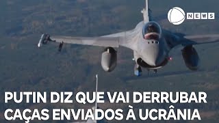 Putin diz que vai derrubar caças enviados à Ucrânia [upl. by Lekcim277]