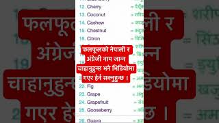 Names of fruits with English and Nepali [upl. by Etom]