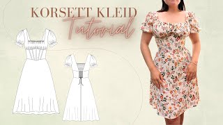 Einfaches Korsett Kleid  Milkmaid Dress DIY Tutorial  selber nähen [upl. by Marcell397]