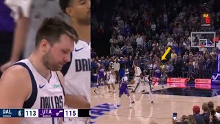 Luka Doncic leaves his man wide open and gives up gamewinner vs Jazz 😅 [upl. by Annavas]