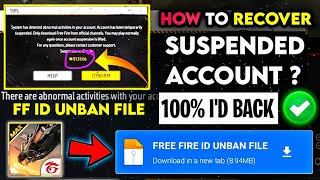 How to recover suspended account in free fire📃 free fire id ban ho to kya kare Ff Id Unban file🔓 [upl. by Koziarz]