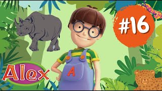 Aprende la selva con Alex Alex y sus Amigos El Rinoceronte 🦏 [upl. by Euv]