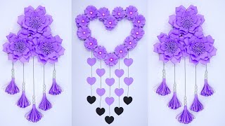 Wall Hanging Craft Ideas  DIY Home Decor  Paper Flower Wall Hanging [upl. by Ij391]