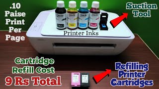 How to refill HP deskjet printer cartridge  प्रिंटर में इंक कैसे भरे  Ink refilling in printerhp [upl. by Seyler]