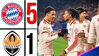 EXTENDED HIGHLIGHTS BAYERN MUNICH vs SHAKHTAR 51 CHAMPIONS LEAGUE 2024 [upl. by Elidad]