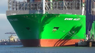 24004teu EVER ALOT  Worlds biggest containership berthed at the Port of Felixstowe 19822 [upl. by Oiuqise]